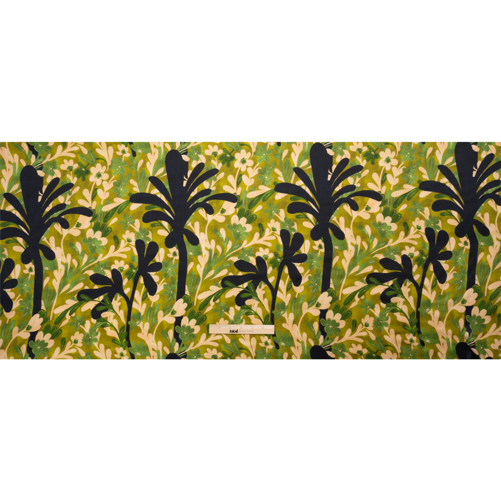 Mood Exclusive Green Tree of Life Striped Viscose Dobby Drape