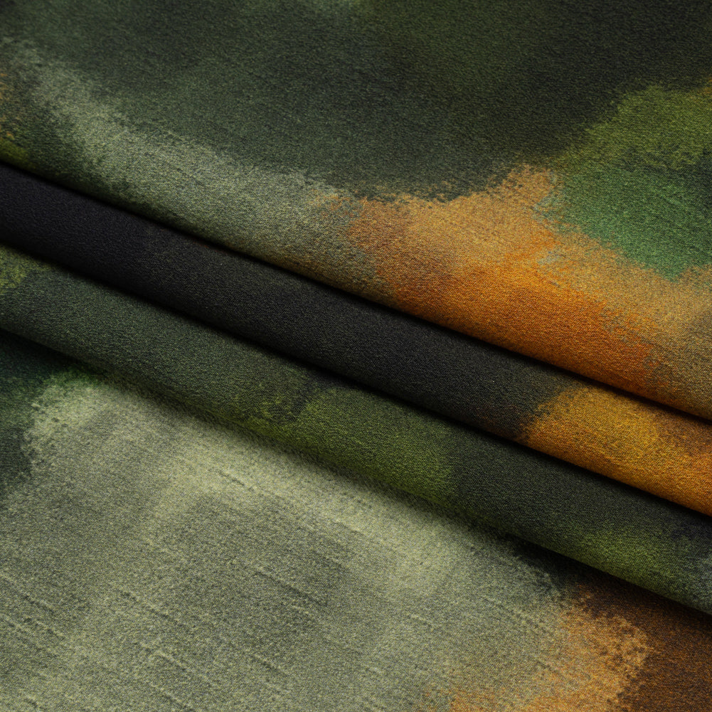 Mood Exclusive Green Fade Away Lightweight Polyester Crepe Folded