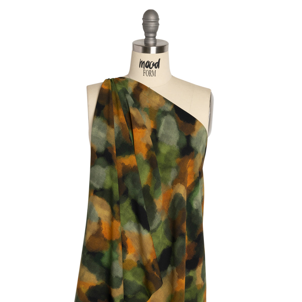 Mood Exclusive Green Fade Away Lightweight Polyester Crepe Drape