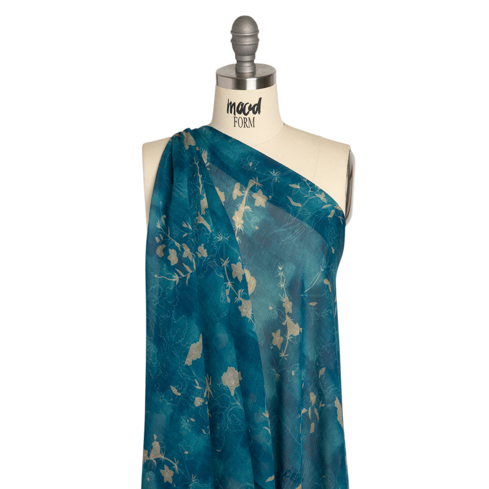 Mood Exclusive Indigo Quietly Cascades Viscose Chiffon Detail