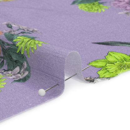 Crinkled Cotton Gauzy Woven Print - Light Purple Floral Bunches - Mood Exclusive Flower Shoppe Detail