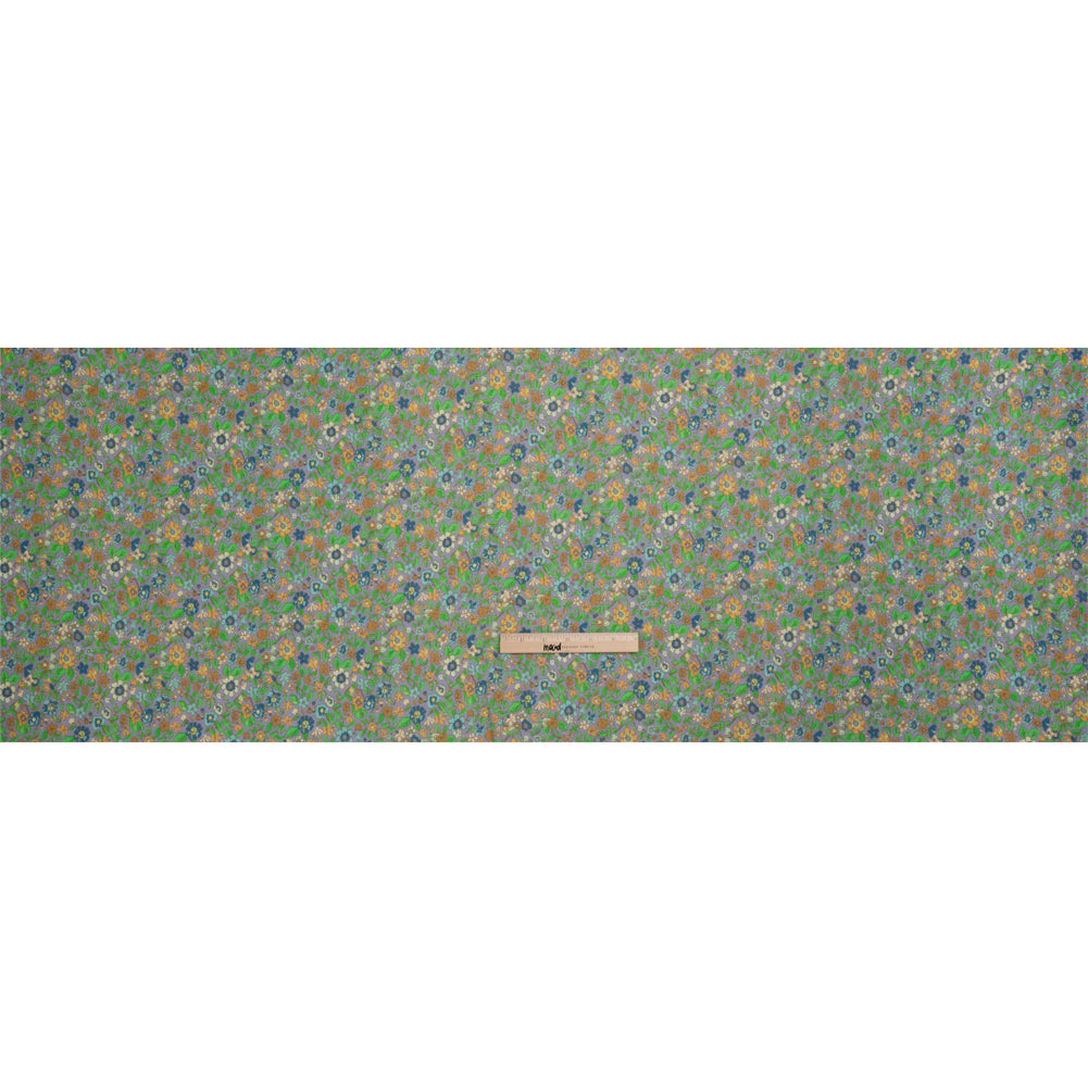 Crinkled Cotton Gauzy Woven Print - Green, Orange and Purple Floral - Mood Exclusive The Perks of Being Full