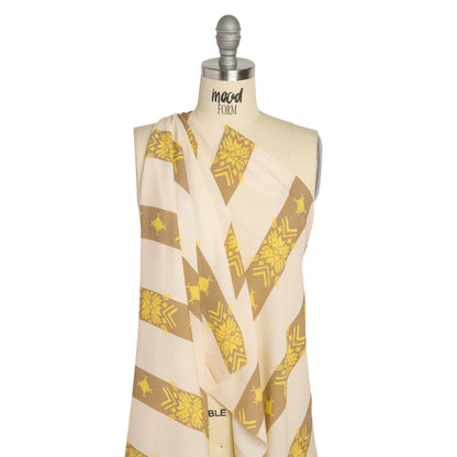 Mood Exclusive Cream Woven in Time Crinkled Gauzy Viscose Crepe Detail