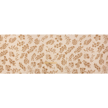 Mood Exclusive Beige Sprouting Sprigs Crinkled Gauzy Viscose Crepe Drape