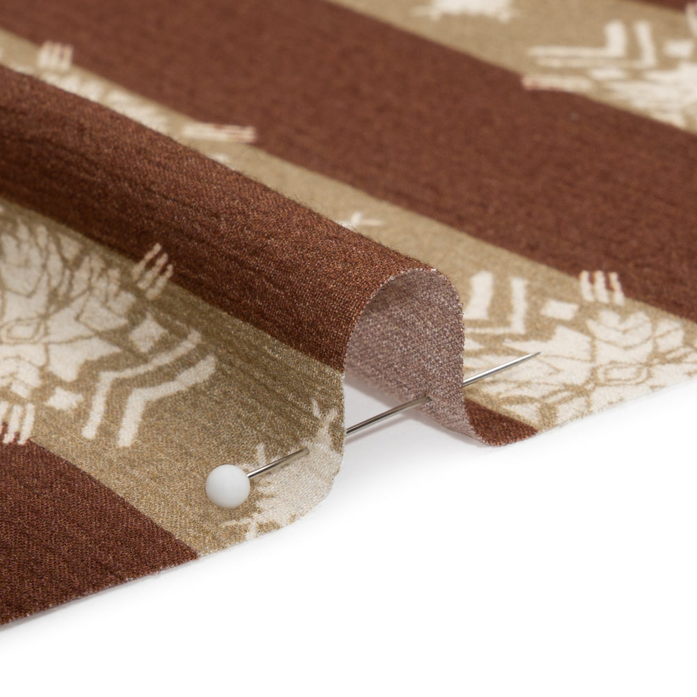 Mood Exclusive Brown Woven in Time Crinkled Gauzy Viscose Crepe Folded