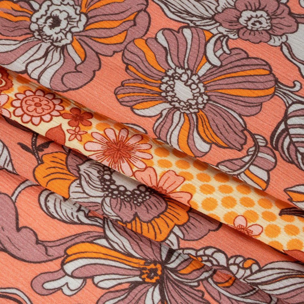 Mood Exclusive Orange In Her Hair Crinkled Gauzy Viscose Crepe Panel Full