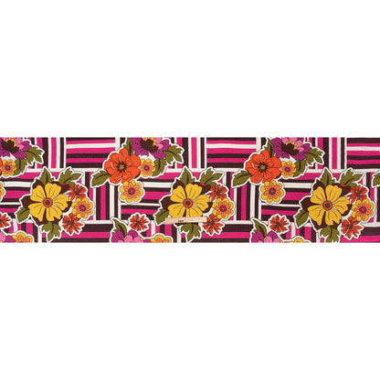 Metallic Viscose Woven Print - Pink Stripes and Florals - Mood Exclusive Countess Clarissa Full