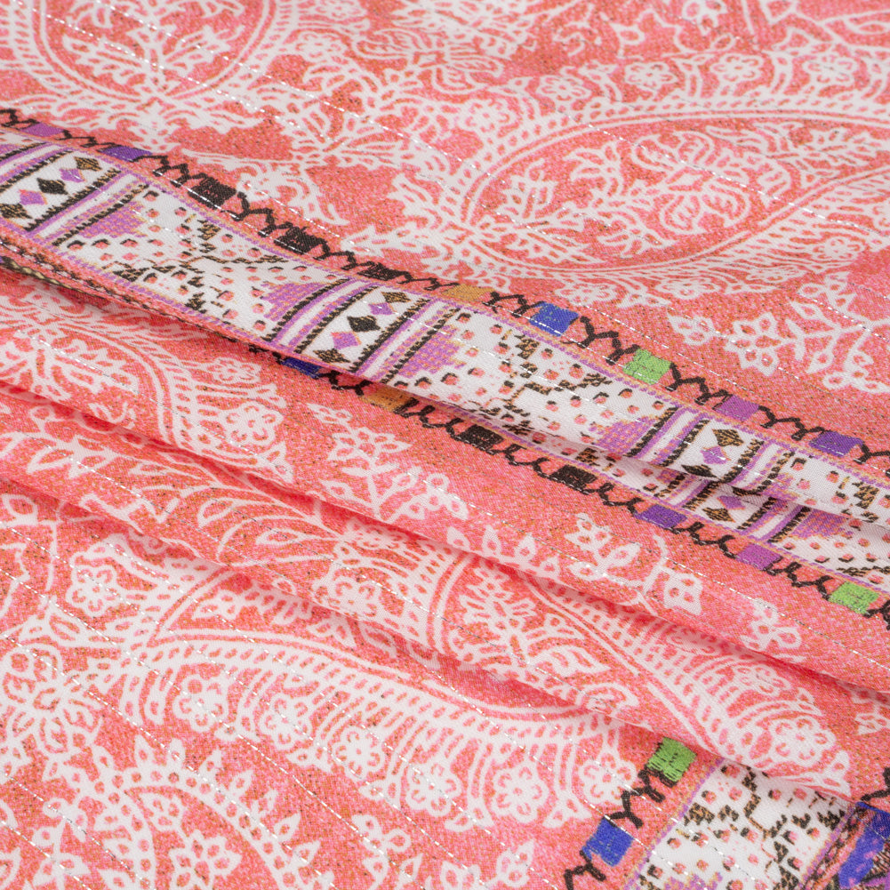 Mood Exclusive Pink Bandana Bonanza Metallic Striped Viscose Dobby Full