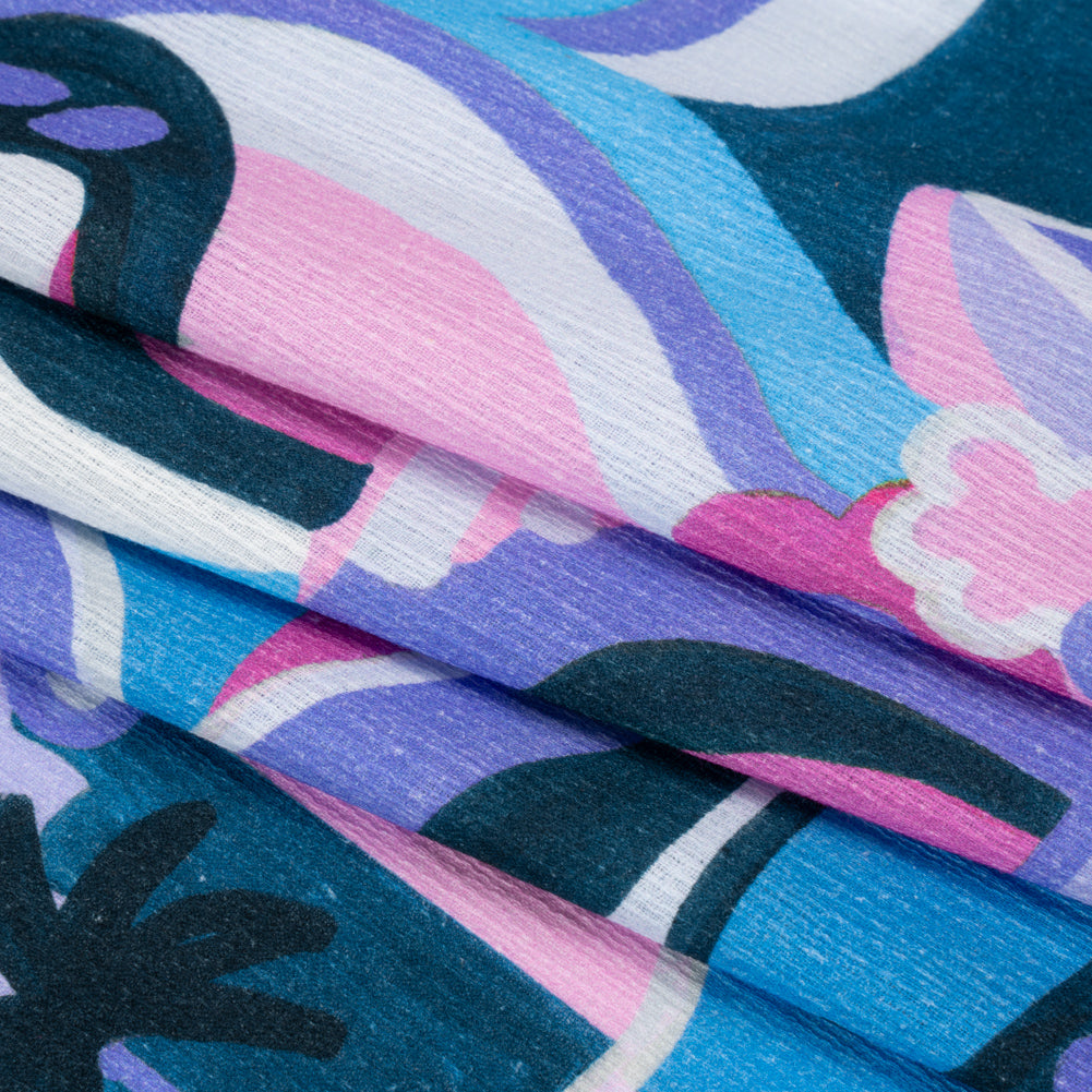 Mood Exclusive Purple Mid Mod Mushroom Slubbed Gauzy Cotton Woven Folded