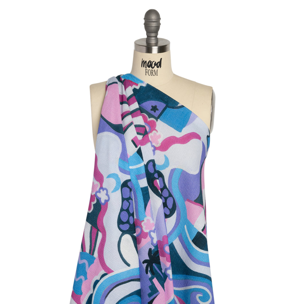 Mood Exclusive Purple Mid Mod Mushroom Slubbed Gauzy Cotton Woven Drape