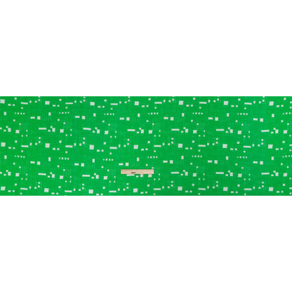 Slubbed Gauzy Cotton Woven Print - Kelly Green Geometric Squares - Mood Exclusive Blocked In Full