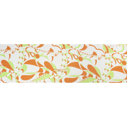 Slubbed Gauzy Cotton Woven Print - Burnt Orange, Lime and White Abstract - Mood Exclusive Circus of Clouds Full