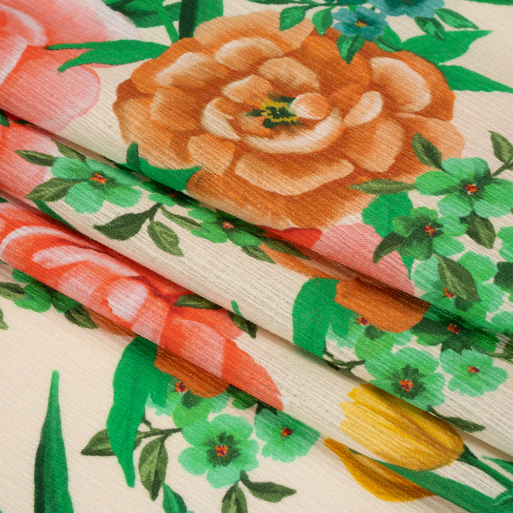 Mood Exclusive Cream Rose Dawn Slubbed Gauzy Cotton Woven Folded