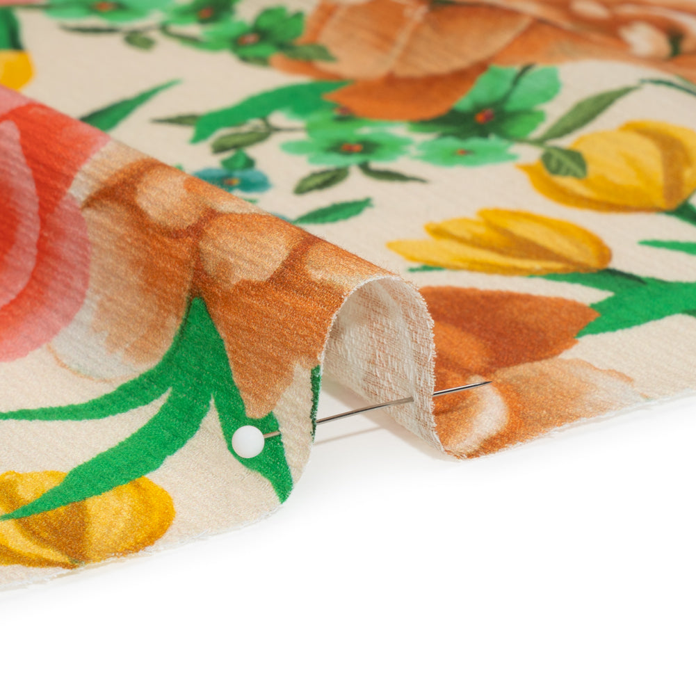 Mood Exclusive Cream Rose Dawn Slubbed Gauzy Cotton Woven Detail