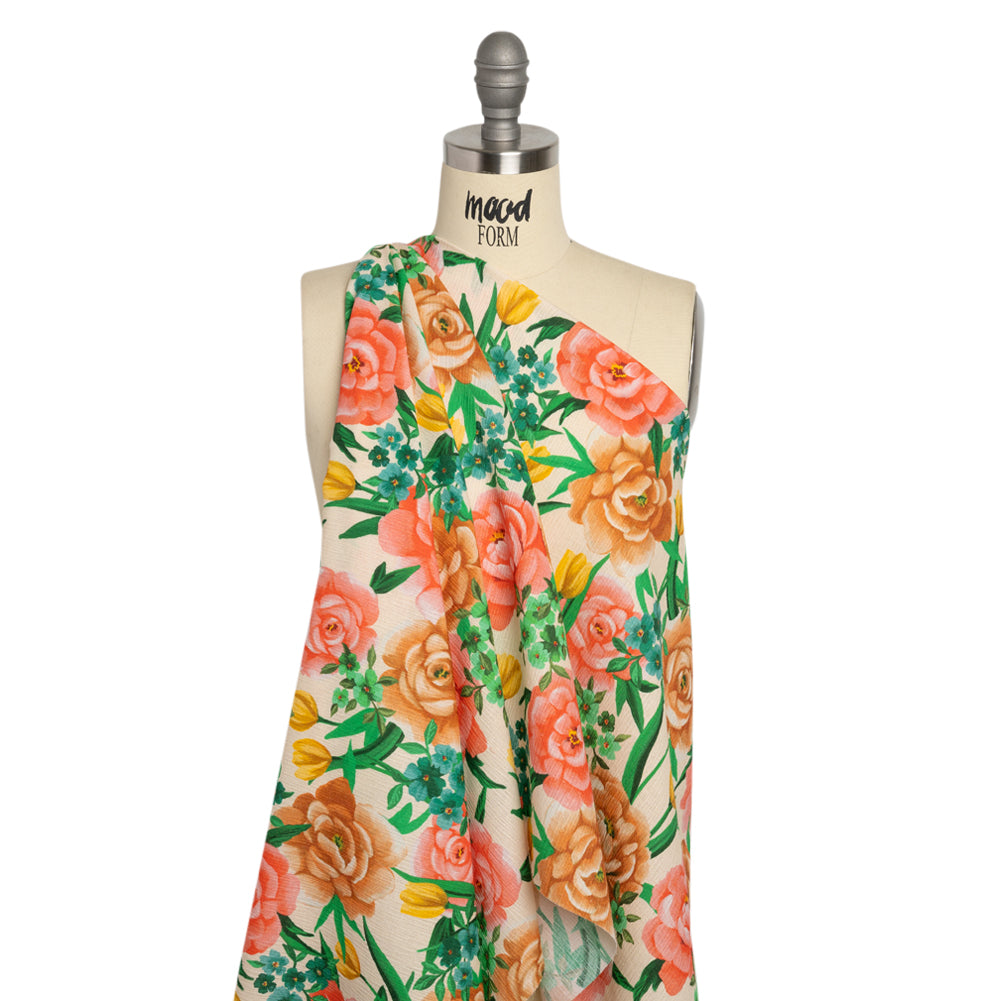 Mood Exclusive Cream Rose Dawn Slubbed Gauzy Cotton Woven Drape