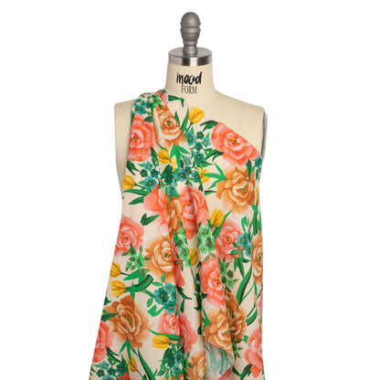 Mood Exclusive Cream Rose Dawn Slubbed Gauzy Cotton Woven Drape
