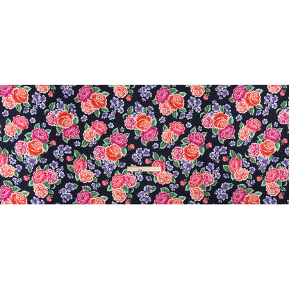 Mood Exclusive Midnight Bountiful Bushes Slubbed Gauzy Cotton Woven Full