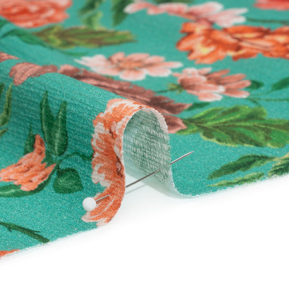 Mood Exclusive Teal Fluent in Love Slubbed Gauzy Cotton Woven Detail