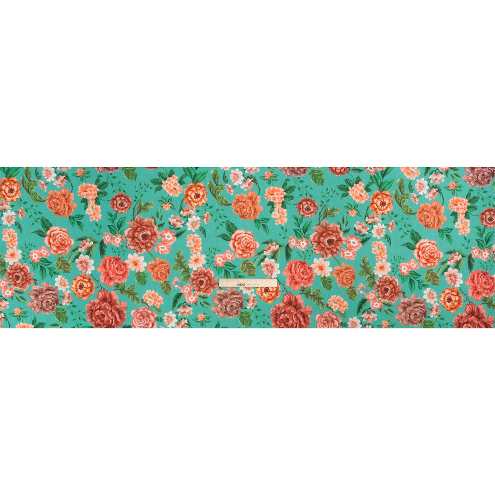 Mood Exclusive Teal Fluent in Love Slubbed Gauzy Cotton Woven Full