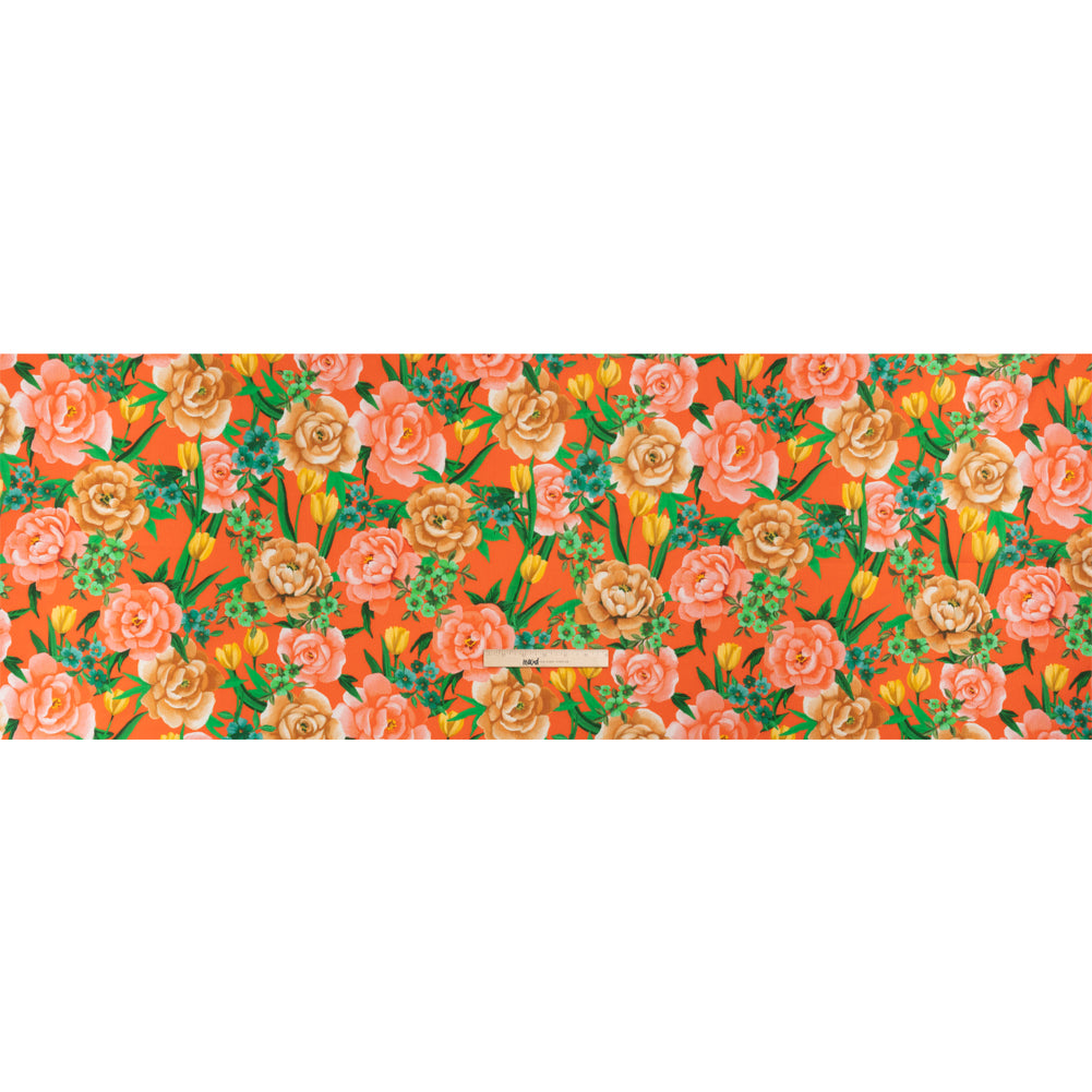 Mood Exclusive Orange Rose Dawn Slubbed Gauzy Cotton Woven Full