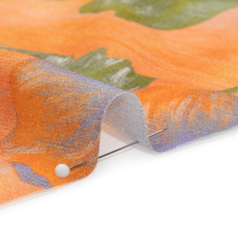 Mood Exclusive Orange Clementines and Lavender Cotton Crepe Detail