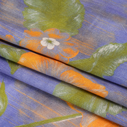 Mood Exclusive Blue Clementines and Lavender Cotton Crepe Folded