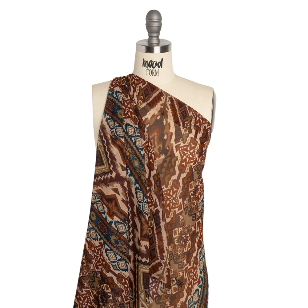 Mood Exclusive Rust Maze Markings Viscose Chiffon Detail