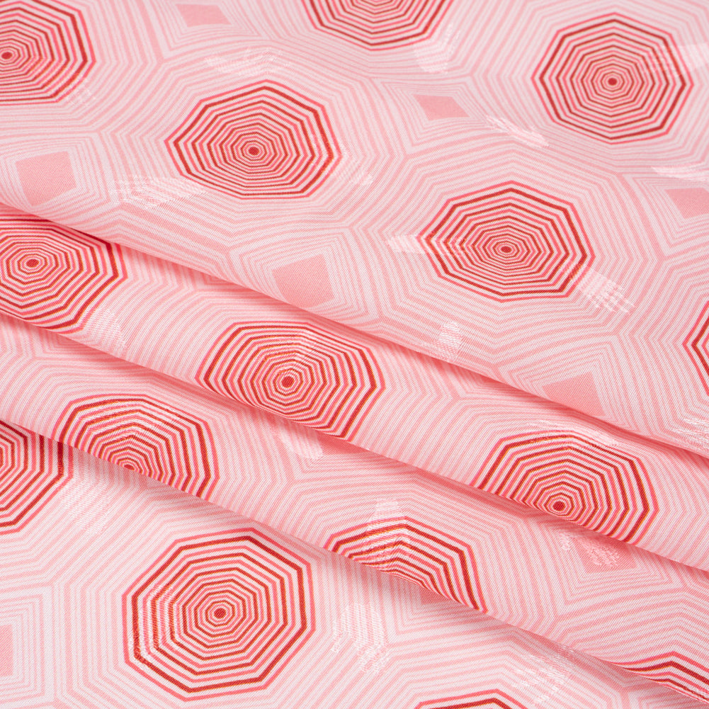 Hands Viscose Jacquard Print - Pink Geometric - Mood Exclusive Retro Reverb Full