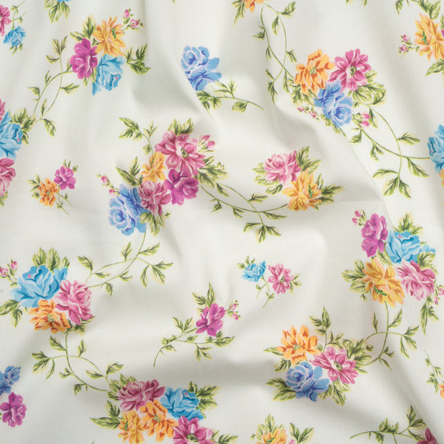Mood Exclusive Off White Aromatic Enchantments Stretch Cotton Poplin