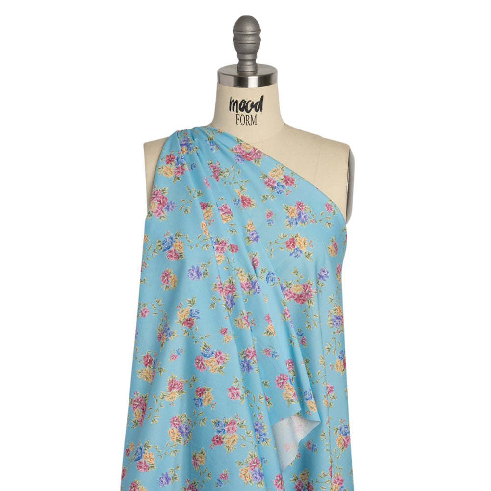 Mood Exclusive Blue Aromatic Enchantments Stretch Cotton Poplin Drape