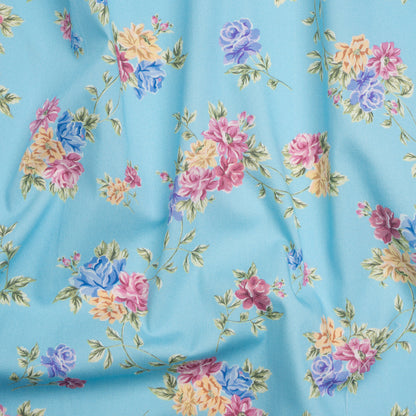 Mood Exclusive Blue Aromatic Enchantments Stretch Cotton Poplin