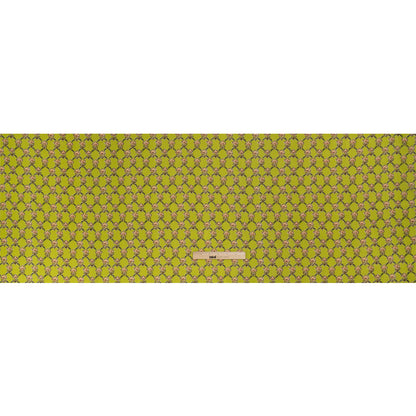 Crinkled Cotton Gauzy Woven Print - Lime Green and Pink Floral Lattice - Mood Exclusive Tulip Trellis Full