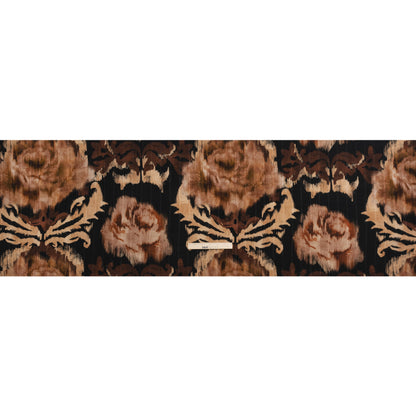 Striped Viscose Jacquard Print - Brown and Black Floral Ikat - Mood Exclusive Some Semblance Drape