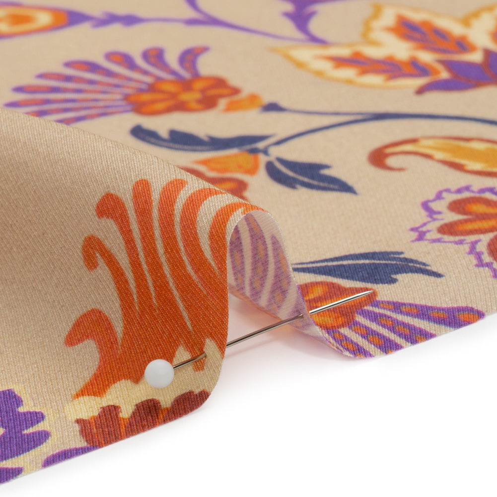 Mood Exclusive Beige Nutmeg Meadow Sustainable Viscose and Polyester Twill Folded