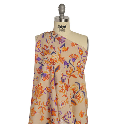 Mood Exclusive Beige Nutmeg Meadow Sustainable Viscose and Polyester Twill Detail