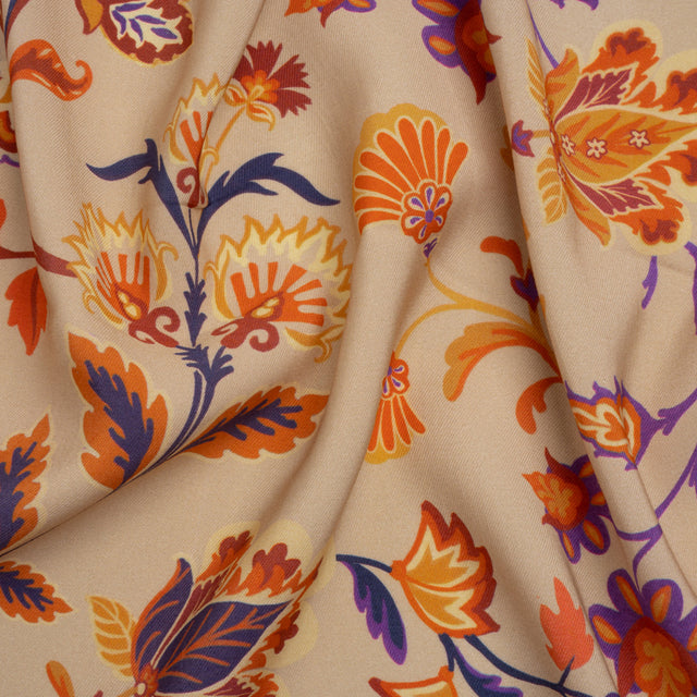 Mood Exclusive Beige Nutmeg Meadow Sustainable Viscose and Polyester Twill