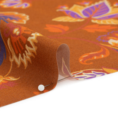 Mood Exclusive Brown Nutmeg Meadow Sustainable Viscose and Polyester Twill Folded