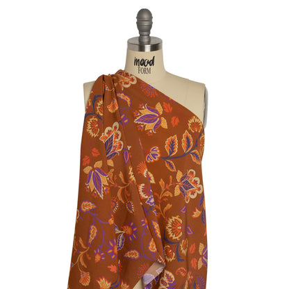 Mood Exclusive Brown Nutmeg Meadow Sustainable Viscose and Polyester Twill Detail