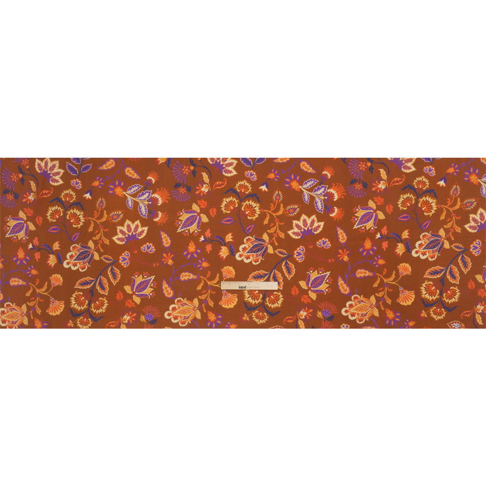 Mood Exclusive Brown Nutmeg Meadow Sustainable Viscose and Polyester Twill Drape