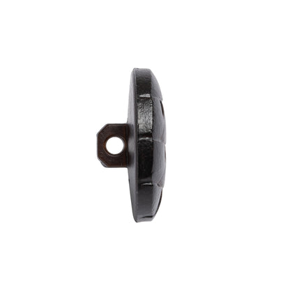 Italian Brown Geometric Engraved Shank Back Plastic Button - 36L/23mm Folded