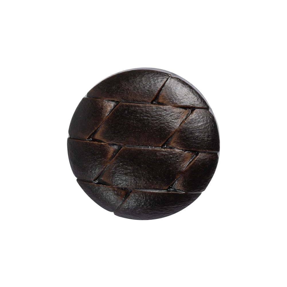 Italian Brown Geometric Engraved Shank Back Plastic Button - 36L/23mm