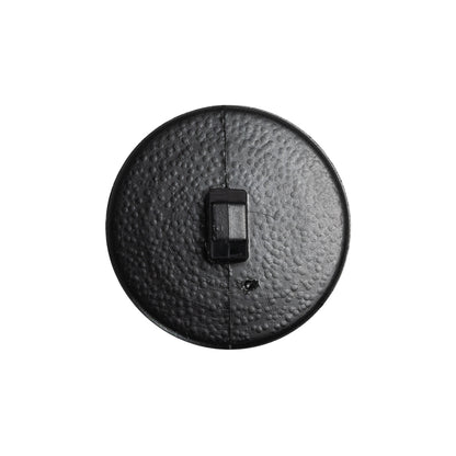 Italian Black Geometric Engraved Shank Back Plastic Button - 36L/23mm Detail