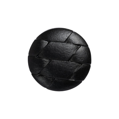 Italian Black Geometric Engraved Shank Back Plastic Button - 36L/23mm