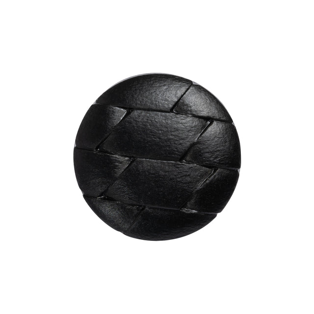 Italian Black Geometric Engraved Shank Back Plastic Button - 36L/23mm