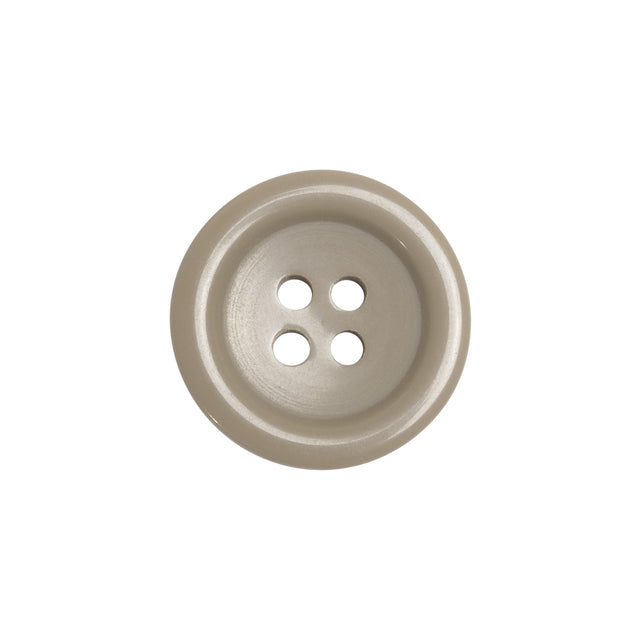 Famous NYC Designer Greige Rolled Rim Plastic 4-Hole Button - 32L/20mm