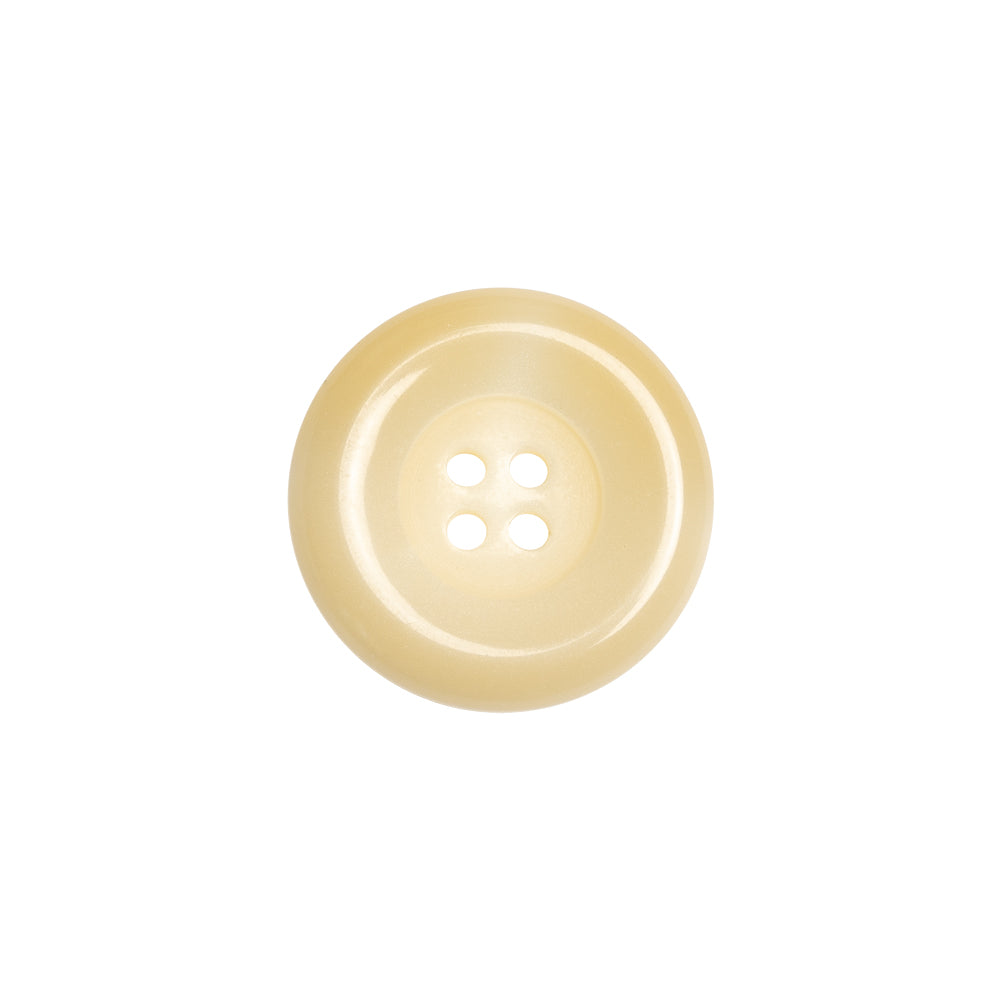 Ivory Rolled Rim Plastic 4-Hole Button - 28L/18mm