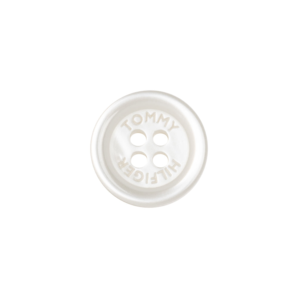 Tommy Hilfiger White Plastic 4-Hole Button - 24L/15mm
