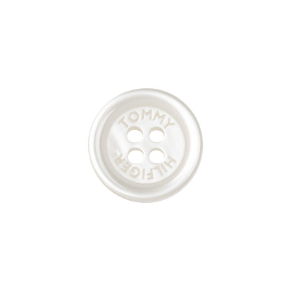 Tommy Hilfiger White Plastic 4-Hole Button - 24L/15mm