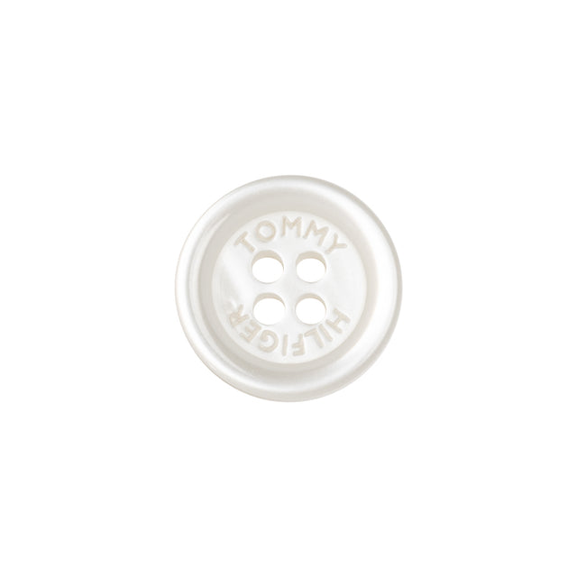 Tommy Hilfiger White Plastic 4-Hole Button - 24L/15mm