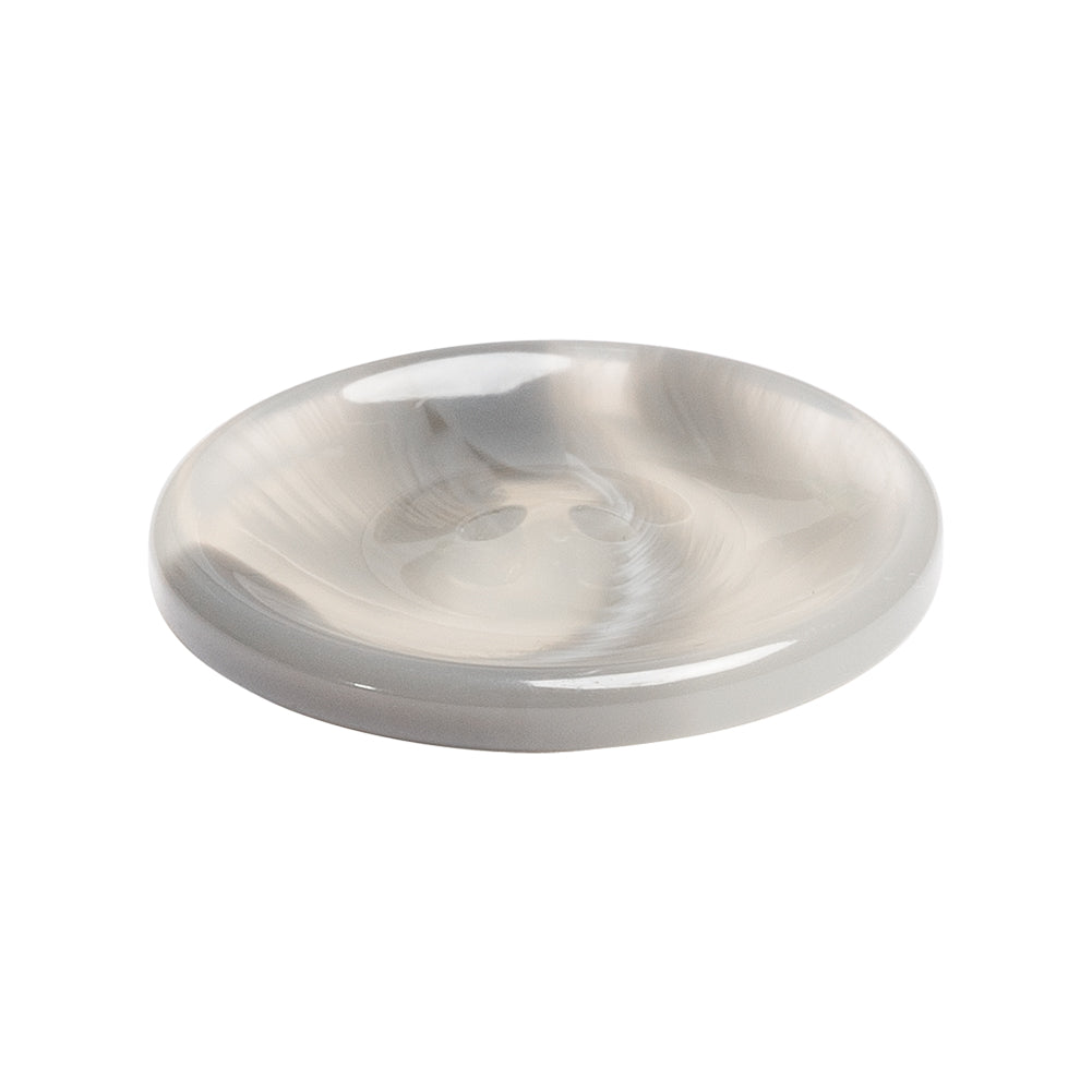 Gray and Clear Swirled Saucer Shaped Plastic 2-Hole Button - 44L/28mm Folded